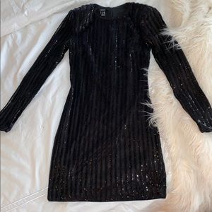 Black sequin bodycon dress